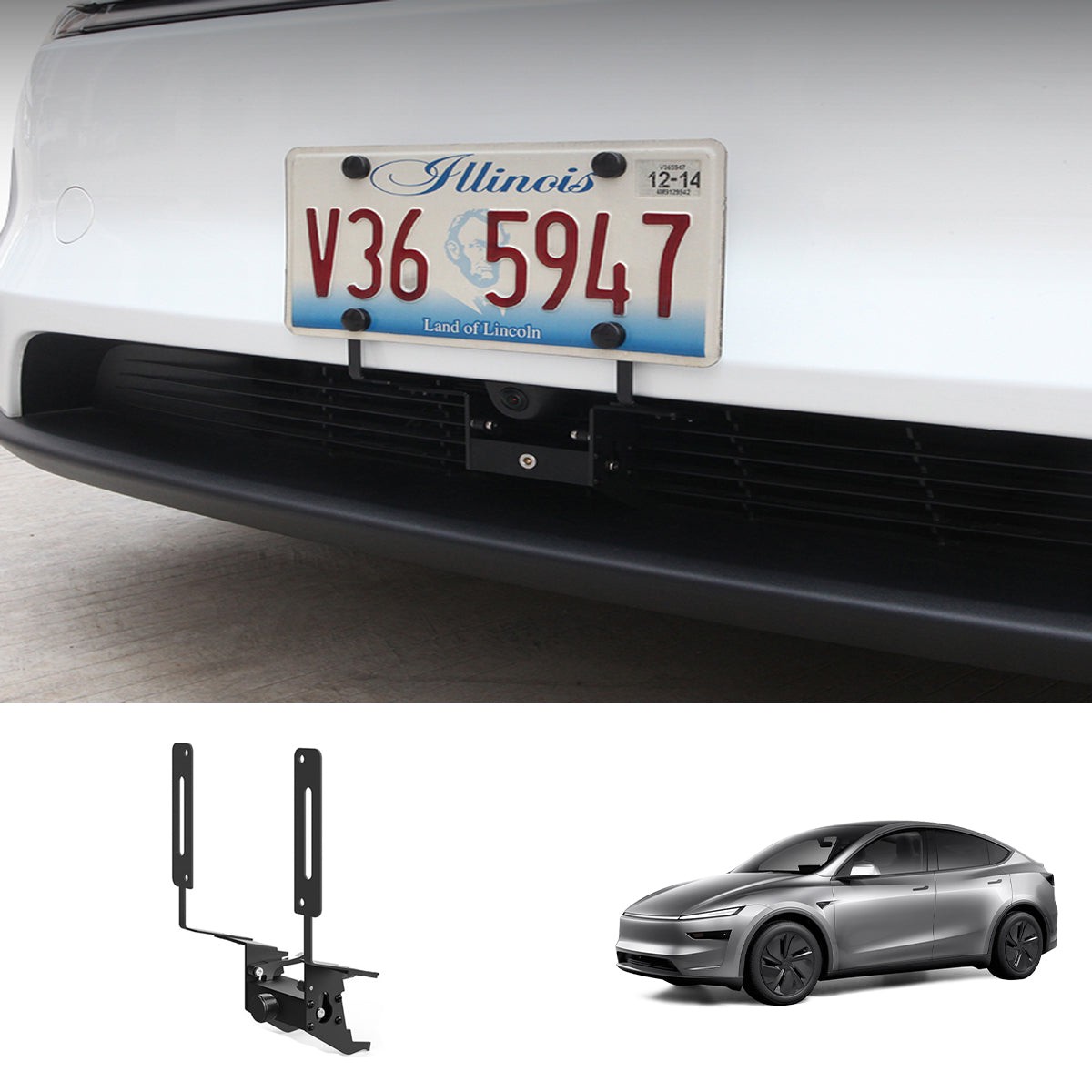 Drill-free Anti-theft US Standard License Plate Frame for Tesla Model Y Juniper 2025