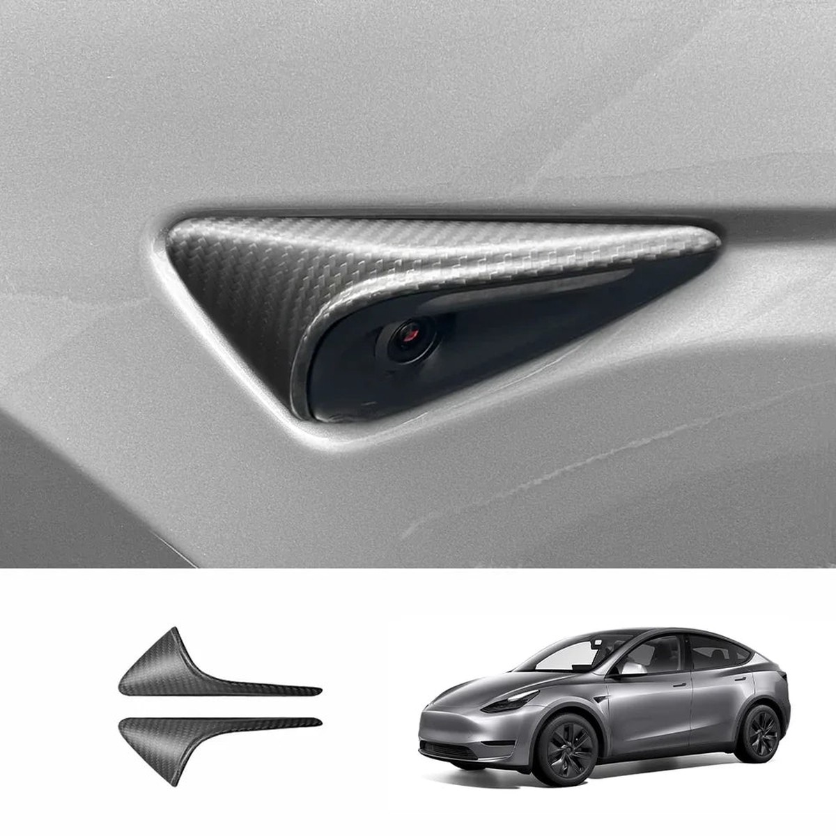 Real Carbon Fiber Turn Signal Cover For Model 3Y (1 Pair)