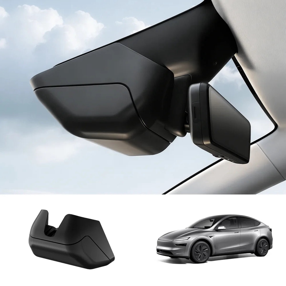 Rearview Mirror Hidden Sunglasses Holder Storage Box for Tesla Model Y Juniper 2025