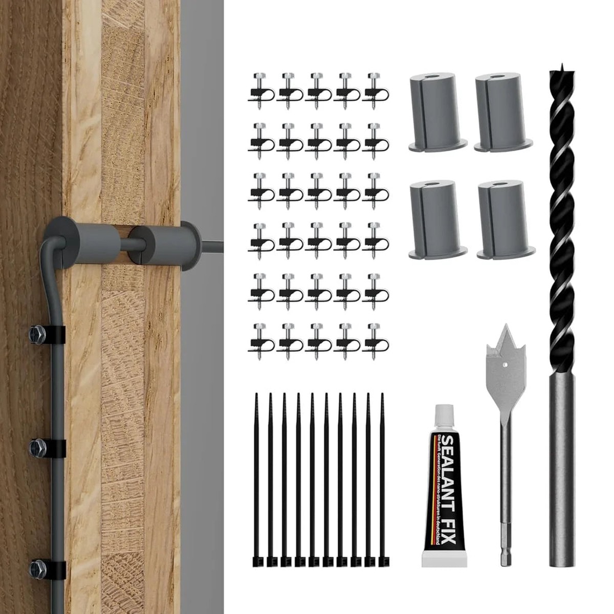 Starlink Cable Routing Kit with Wall Pass-Through Grommet 1 Drill Bit Included for Gen 23 Dish Mini Ethernet