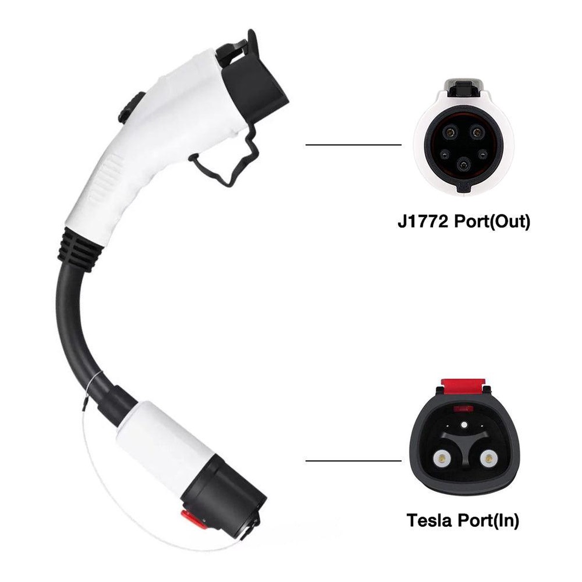 Tesla to J1772 Adapter Charger 60Amp 250V AC Max For All Tesla Model S Y For Level 1 - Level 2 Charging IP44 Weatherproof