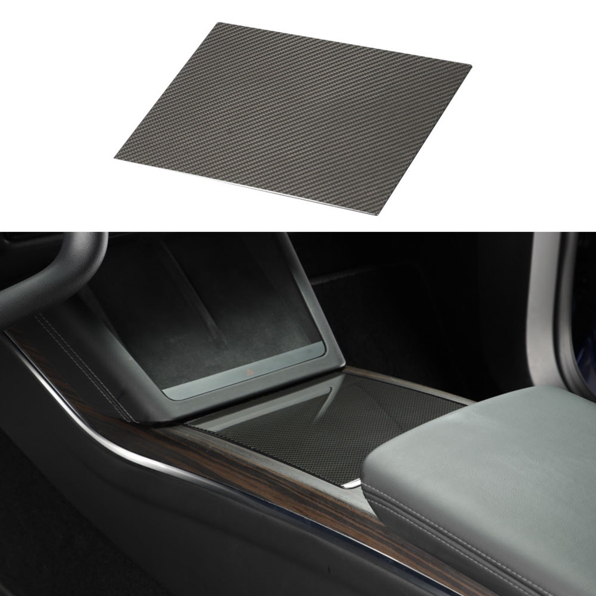 Real Carbon Fiber Center Console Trim Cover for Tesla Model SX 2022
