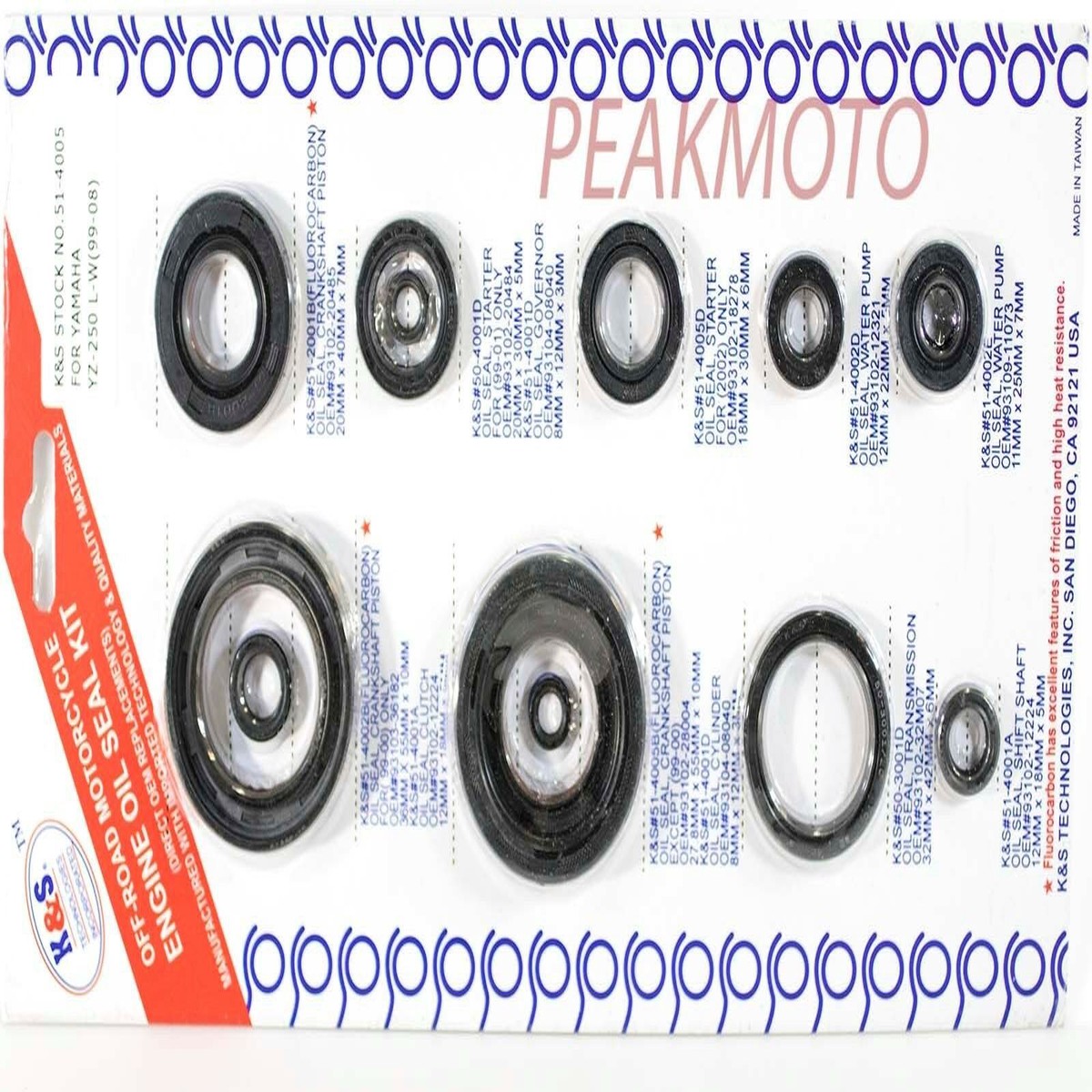 Yamaha YZ250 1999-2016 GX Complete Engine Oil Kit KS Technologies 51-4005