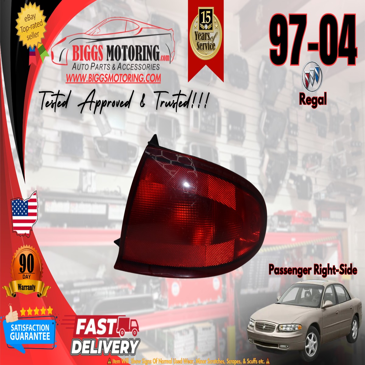 1997-2004 Buick Regal Passenger Right Tail Light