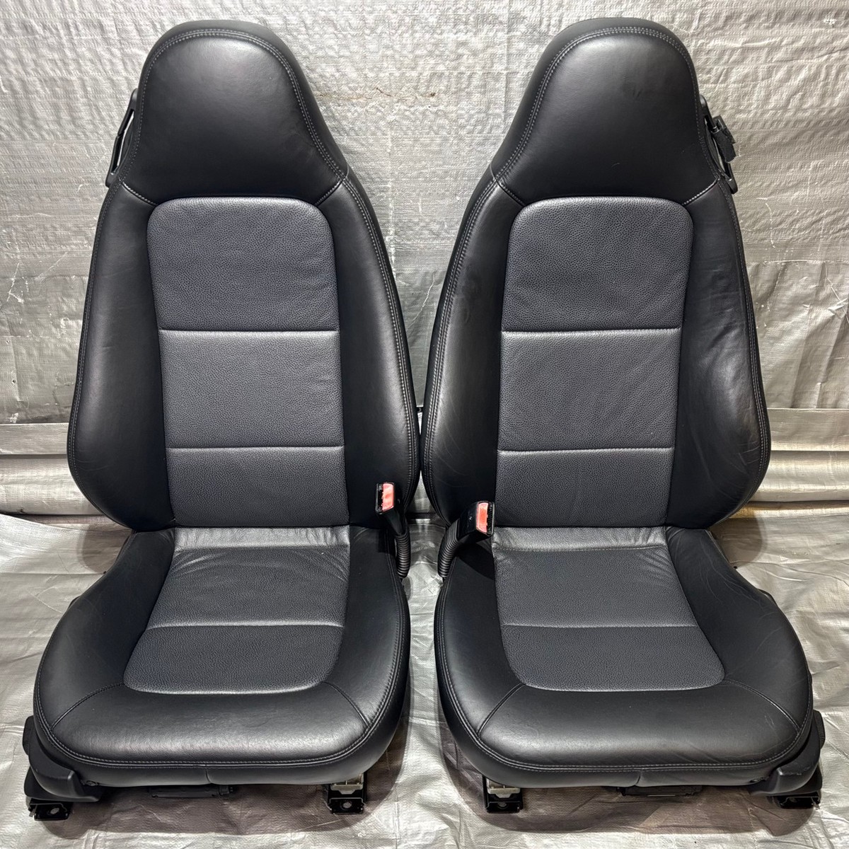 2000-2002 BMW Z3 Roadster Front Seats w Power Rails Black Oregon Leather Z3039